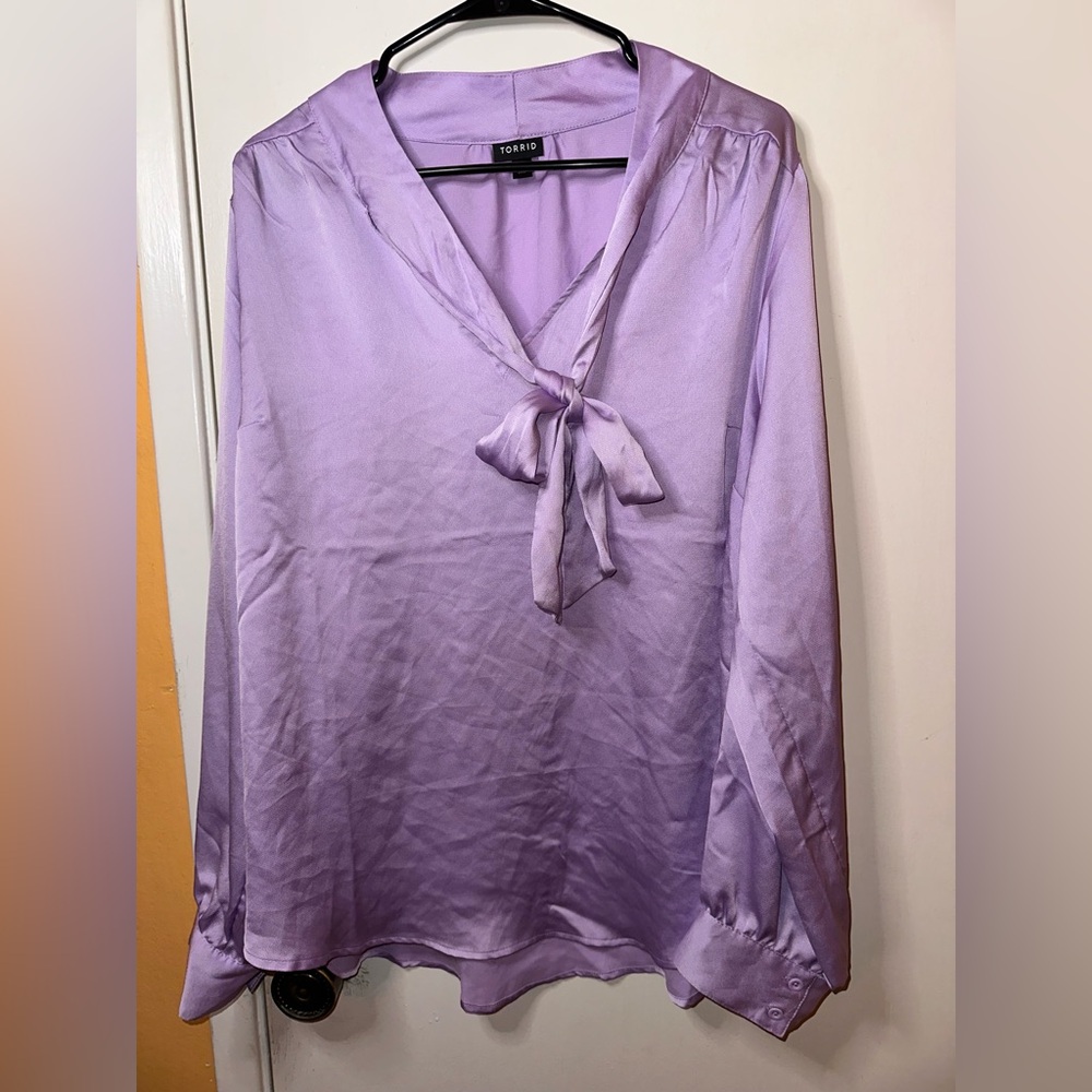 Torrid Purple Long sleeve front tie